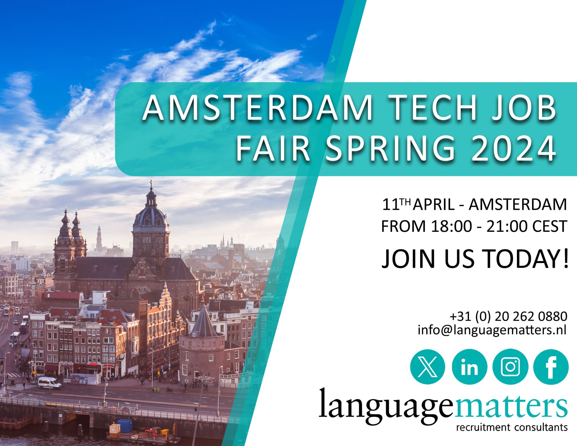 We are attending the Tech Job Fair in Amsterdam - Language Matters
